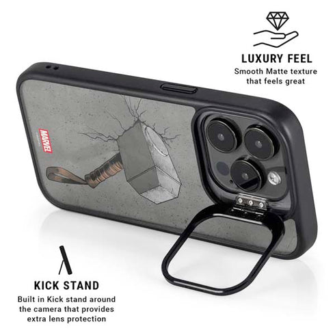 Marvel Thor Thor’s Hammer Mjolnir iPhone 15 Pro Kickstand Case